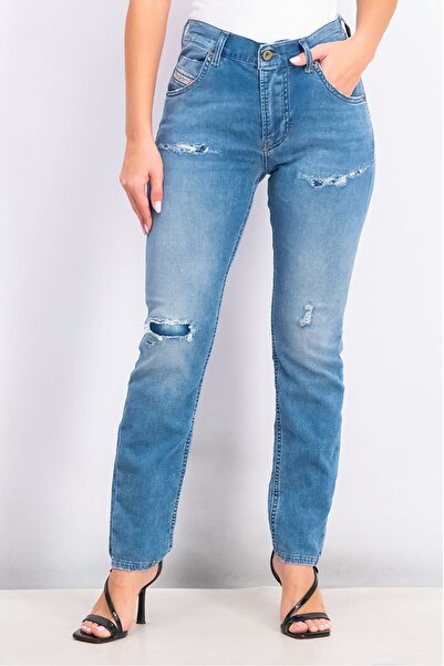 Diesel Women Skinny Fit Rip And Repair Stretchable Jeans, Wash Blue