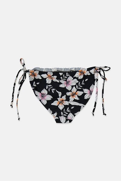 C&C California Women Floral Bikini Bottom, Black