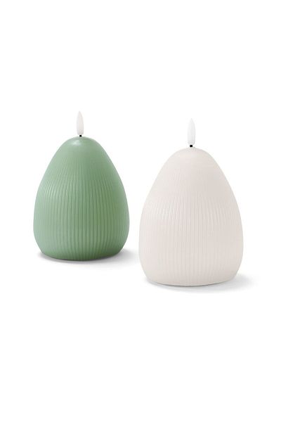 Tchibo 2 Pcs Led Real Wax Candles, White