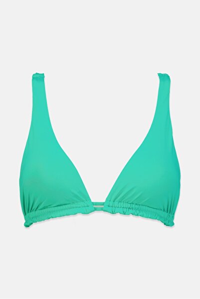 Women'secret Women Lightly Padded Solid Triangle Bikini Top, Mint Green