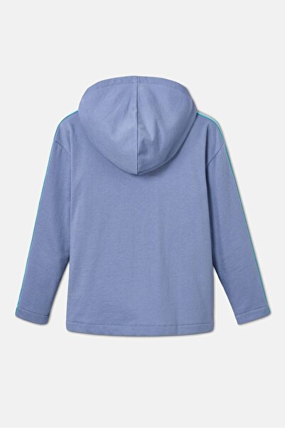 Tchibo Kids Girl Hooded Long Sleeve Plain Sweatshirt, Sky Blue