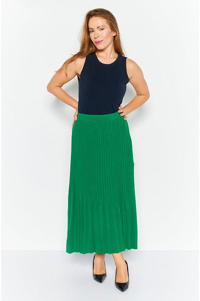 Esprit Women Textured Casual Maxi Skirt, Green