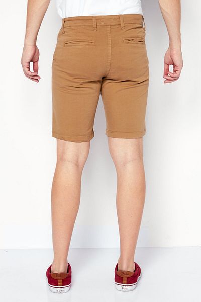 Nautica Men Slim Fit Plain Basic Shorts, Beige