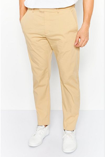 Esprit Men Slim Fit Stretchable Solid Chino Pants, Beige