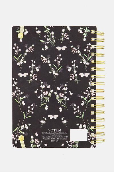 Votum Do Everything In Love Spiral Bound Floral Notebook, Black Combo