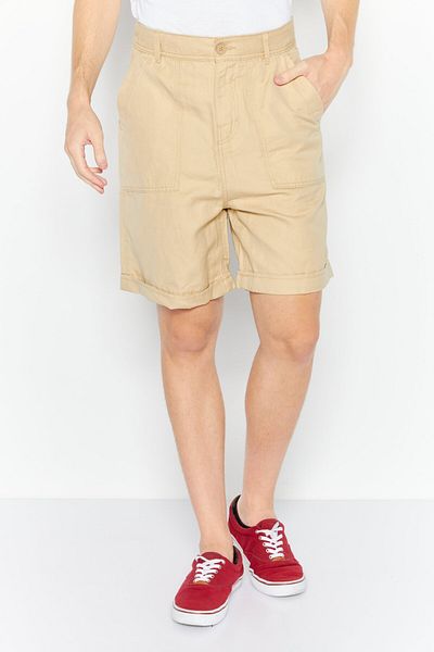 Esprit Men Plain Denim Short, Beige