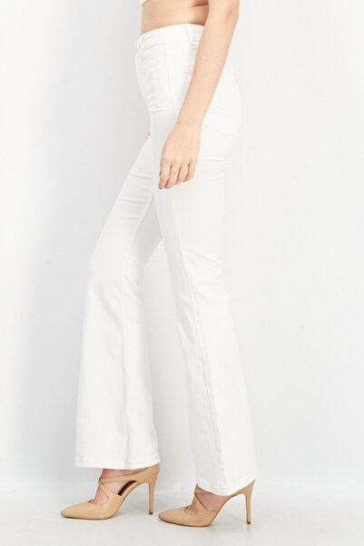 Don't Call Me Jennyfer Women Bootcut Fit Plain Denim Jeans, White