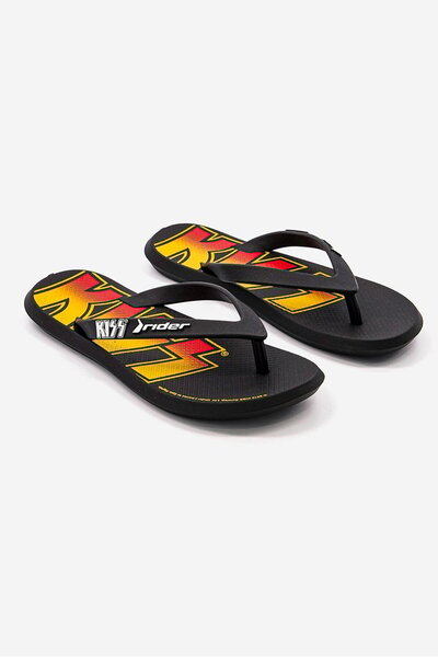Rider Kids Boy Printed Slip On Slippers, Black