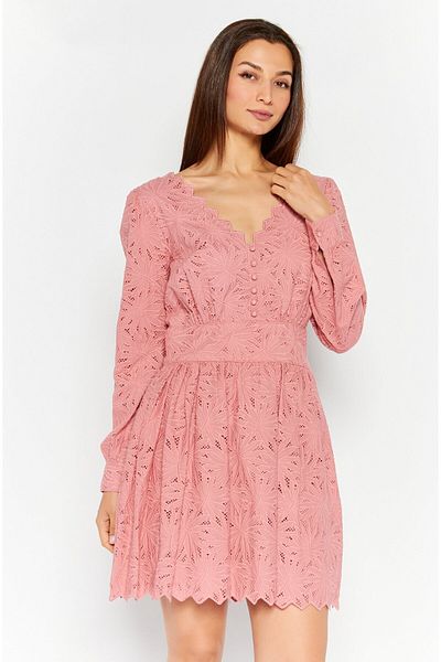 Michael Kors Women Textured Mini Dress, Pink