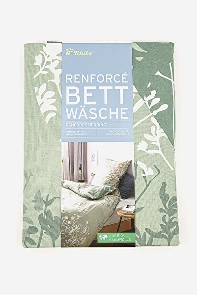 Tchibo Double Reinforce Bedding Set 155 x 220 cm, Sage Green