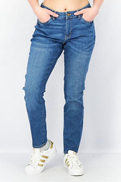 Tchibo Women Slim Fit Washed Mid Rise Jeans, Blue