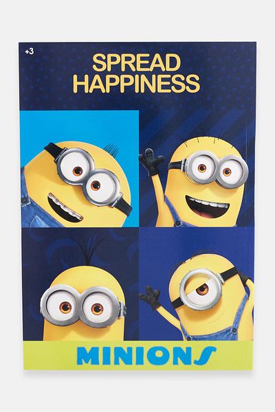 Minions دفتر ملاحظات عربي A4، مجموعة باللون الأزرق