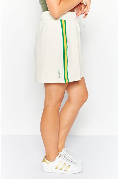 Esprit Women Brand Logo Mini Skirt, Cream