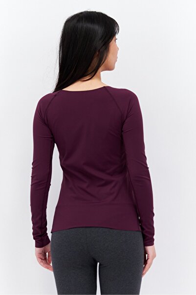 Triumph Women Plain Long Sleeve Sleepwear Top, Burgundy