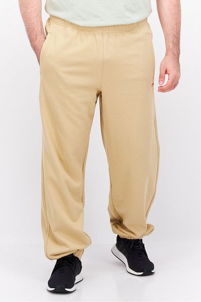 Esprit Men Regular Fit Brand Logo Sweatpants, Tan