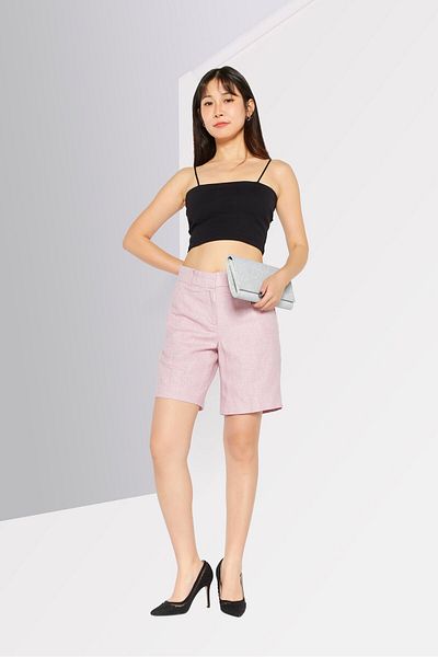 Michael Kors Women Plaid Basic Shorts, Dusty Rose