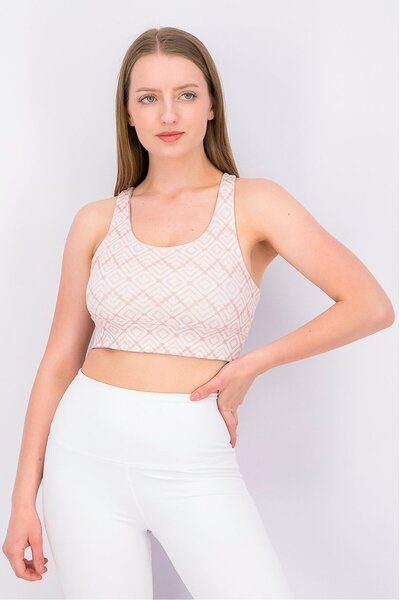 Max Studio Women Non Padded Diamond Sports Bra, Mauve