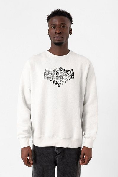 Tshirthane Shake Hands Icon Λευκό ανδρικό φούτερ 2ip