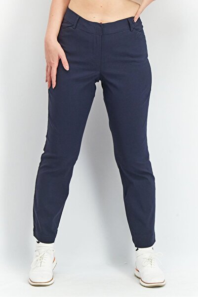 Tchibo بنطلون شينو مطاطي سادة بقصّة عادية للنساء، أزرق داكن