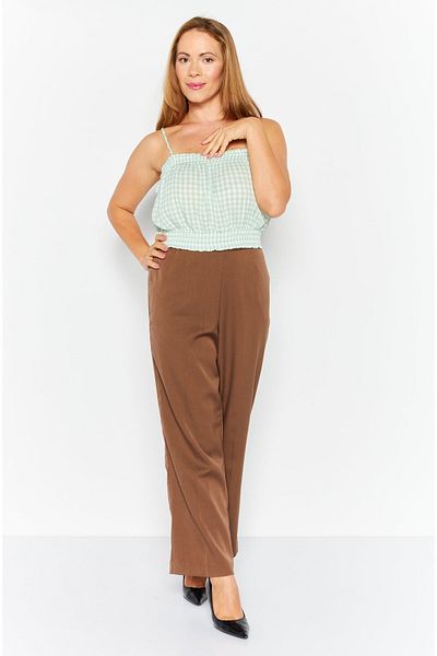 Hippie Rose Women Square Neck Sleeves Gingham Print Top, Sage