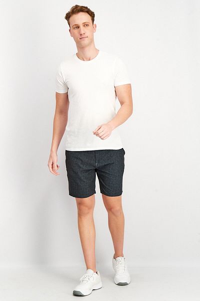 Kenneth Cole Men Heather Basic Shorts, Navy Blue