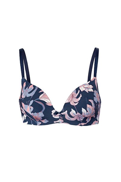 Tchibo Women Floral Print Soft Cup Bra, Purple Combo