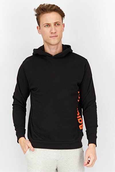 Baldinini Men Brand Logo Long Sleeve Hooded Sweatshirt, Black and Orange