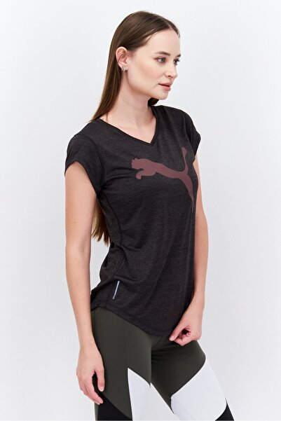 Puma Women Sportswear Fit Training Short Sleeve T-Shirt, Dark Grey