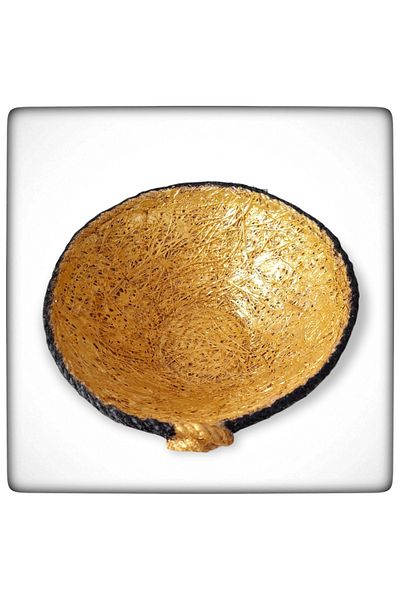 kapsulavm Decorative Basket Presentation Bowl Natural Jute Rope GOLD