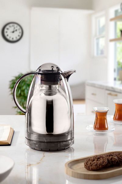 Depa 1.5 LT Smoked Tea and Cold Water Thermos - Thermal Insulated, Keeps 12 Hours Warm and Has Glass Inside