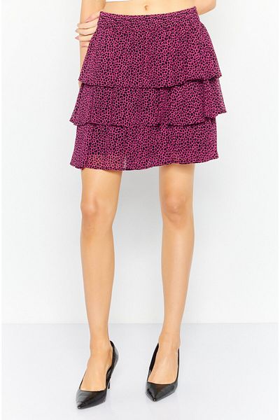Michael Kors Women Allover Casual Mini Skirts, Purple/Black