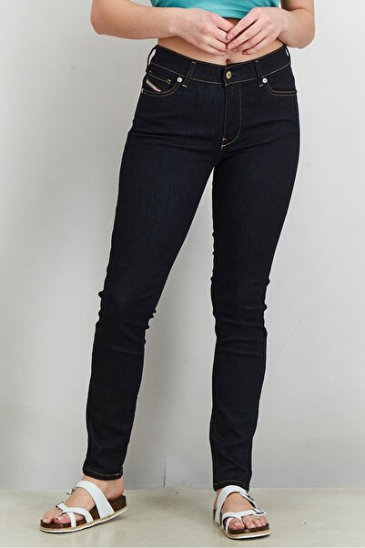 Diesel Women Skinny Fit Dark Wash Non-Stretchable Denim Jeans, Indigo