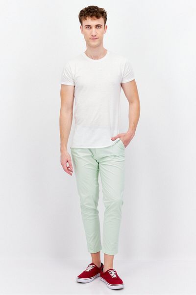 Sorbino Men Regular Fit Plain Chino Pants, Lime Green