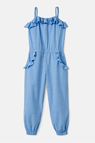 Tchibo جمبسوت بدون أكمام بطبعة كاملة للبنات، أزرق