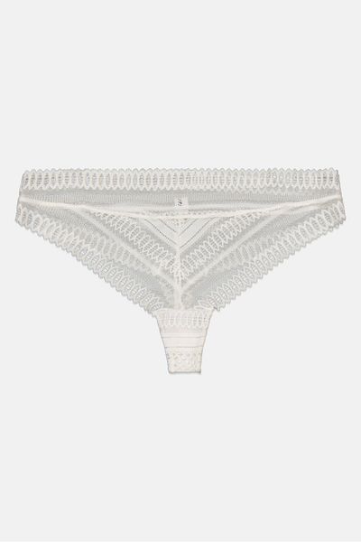 Etam Women Lace Pull-on Tanga Panty, White