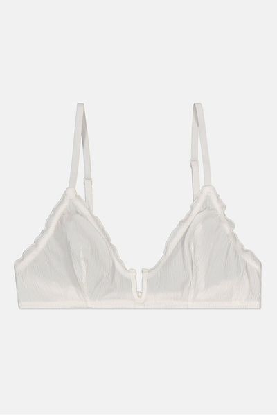 Etam Women Textured Non Padded Bra, White