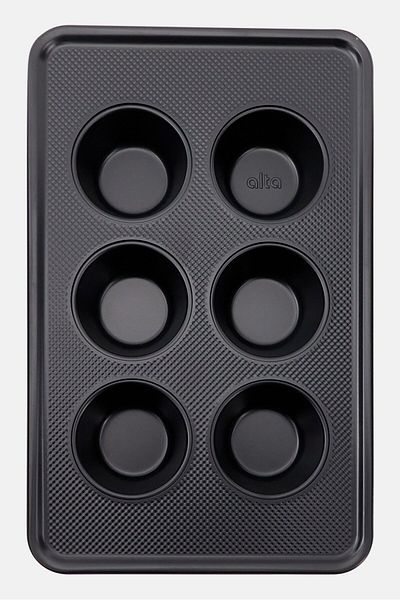 Alta 6 Cup Non-Stick Muffin Pan, Black