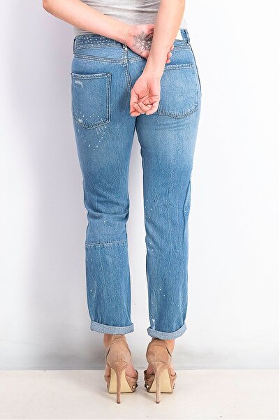 Scotch & Soda Women Regular Fit Graphic Print Non,Stretchable Denim Jeans, Blue