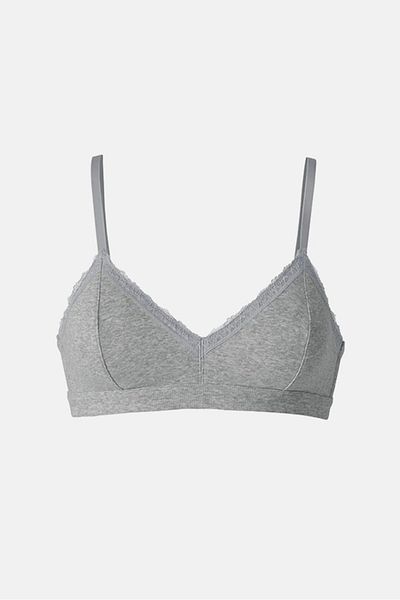 Tchibo Women Rib Soft Padded Underwire Bra, Grey