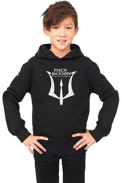 Tshirthane Пърси Джаксън и боговете на Олимп, черен детски суичър с 3ip капаче