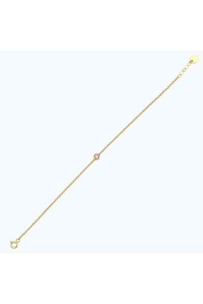 Altınbaş Pembe Taşlı Altın Bileklik