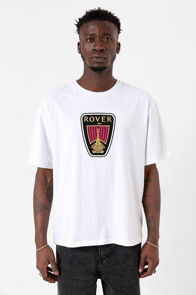 Tshirthane Ανδρικό μπλουζάκι μεγάλου μεγέθους Vikings Rover Emblem White