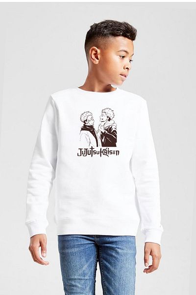 Tshirthane Суитшърт с дълъг бял костюм Jujutsu Kaisen Anime 2ip