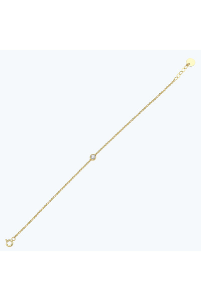 Altınbaş Beyaz Taşlı Altın Bileklik