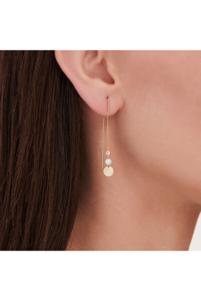 Altınbaş Pırlanta İncili Plaka Küpe