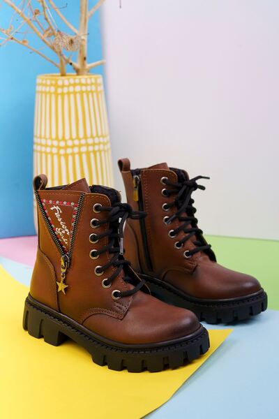 Gimeravm V Fermuarlı Taba Çocuk Postal Bot