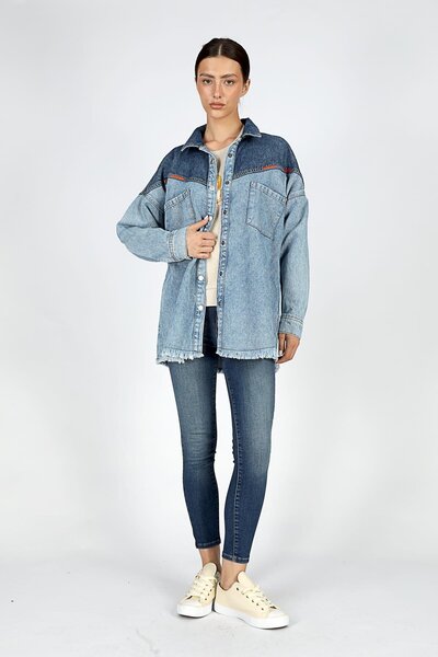 Lee Cooper Donde Kadın %100 Pamuk Jean Ceket