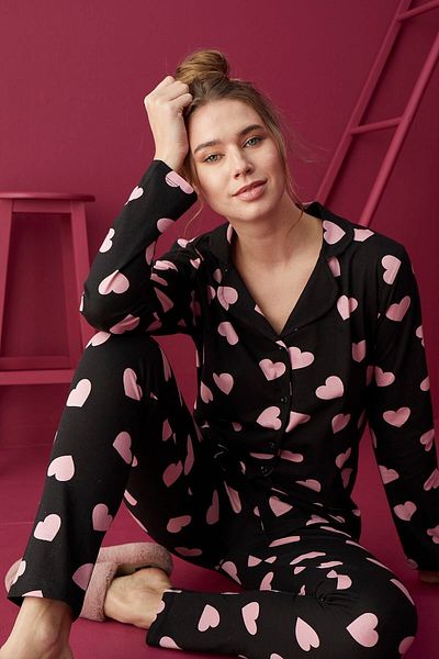 STRAWBERRY Bavlněný pyžamový set na knoflíky