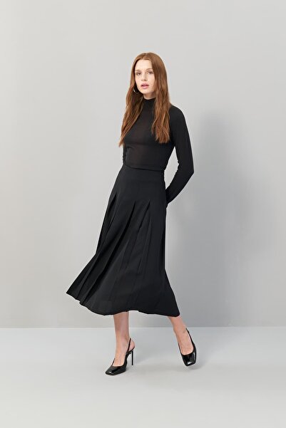 Roman Pileli Midi Boy Etek Siyah K2515029_001