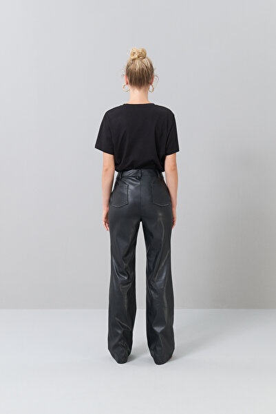 Roman Deri Pantolon Siyah K2512056_001
